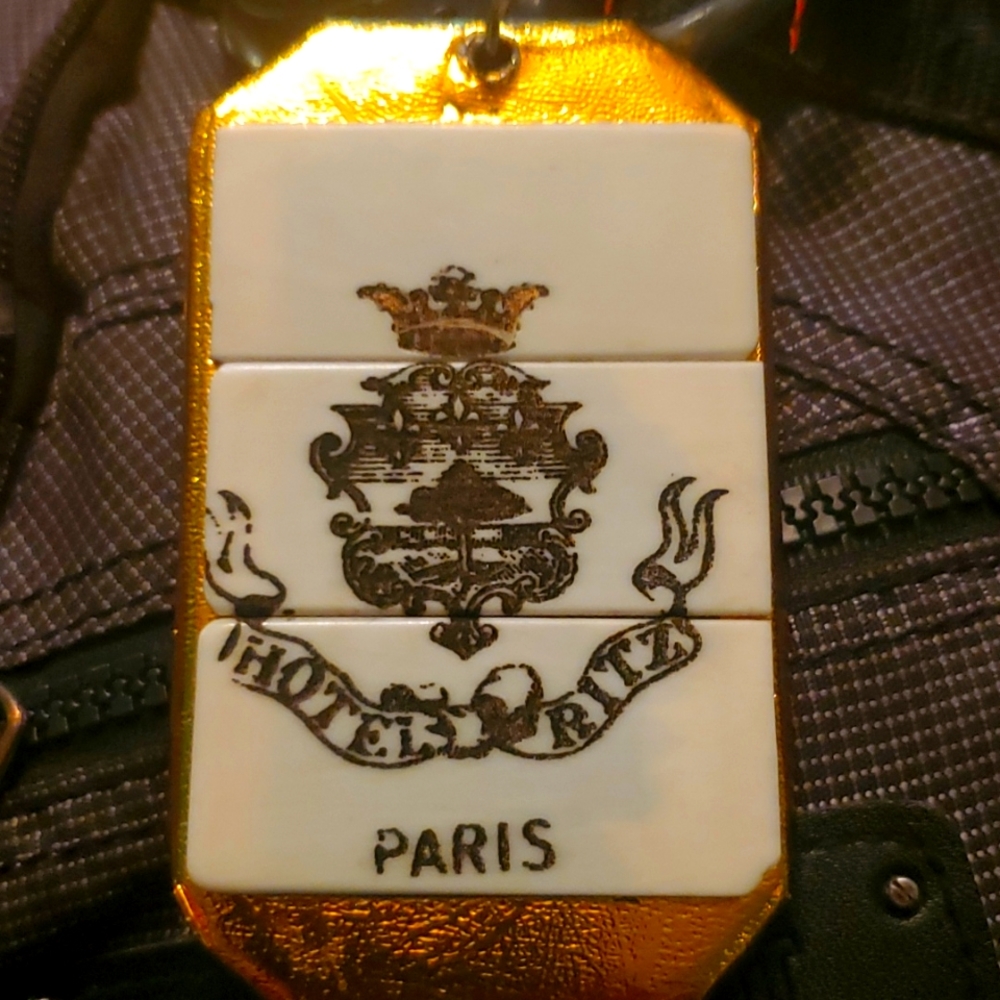 Hotel Ritz Paris deeply engraved  in 3 ivory panels mounted to steel / magnetic